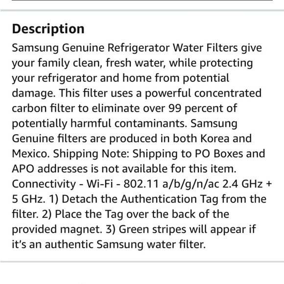 SAMSUNG WATER FILTER DA97-17376B REFRIGERATOR ICE & WATER 😉 - Picture 2 of 10